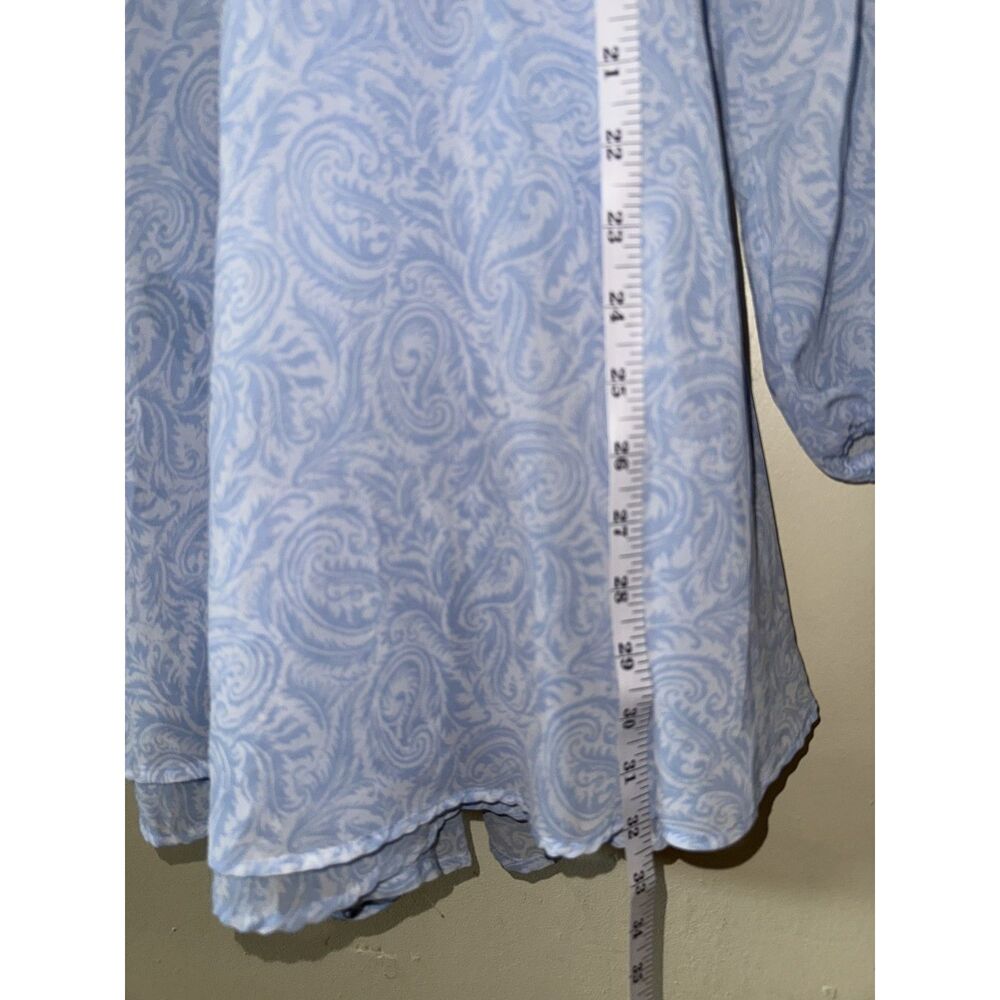 Japna Blue Paisley Long Sleeve Romper Skort Dress Cutout Back XL - Picture 7 of 8